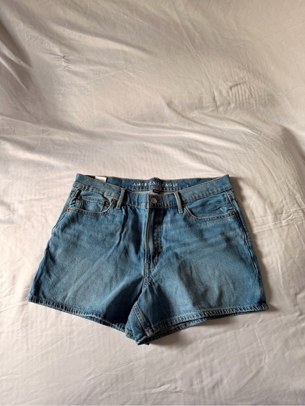 American Eagle Outfitters Blue Denim High-Rise Women's Shorts